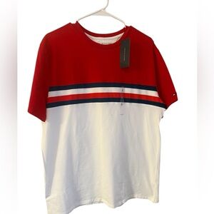 Tommy Hilfiger shirt size L white with red